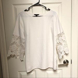 Banana Republic White Lace Blouse